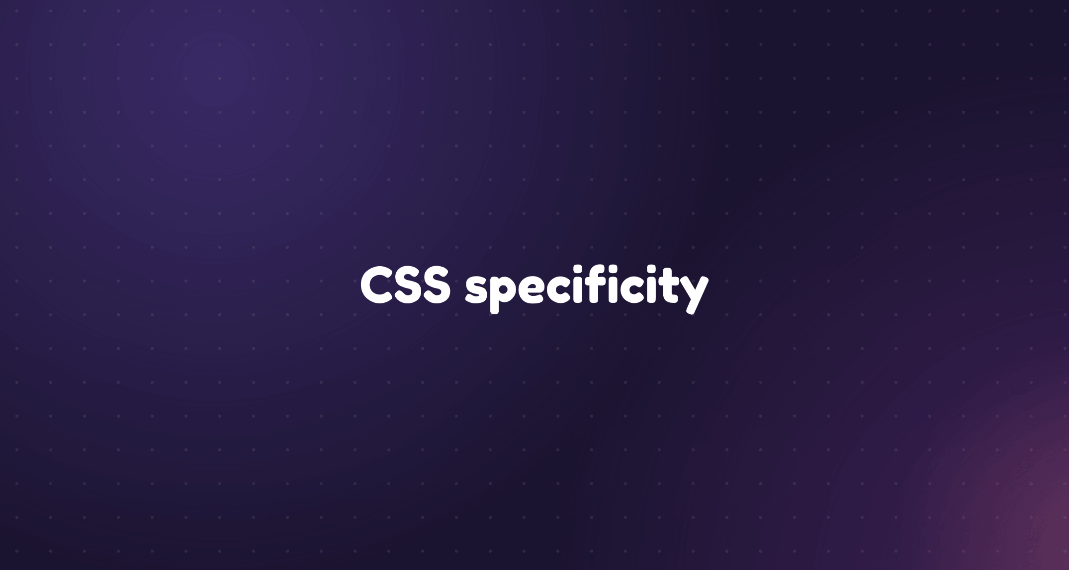 Two competing CSS rules with their specificity scored as three numbers, showing which one wins and why
